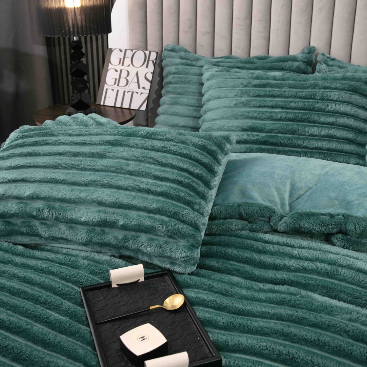 Lenjerie cocolino cu elastic 180x200 Liny V2 Verde deschis (Cocolino) - 2 | YEO