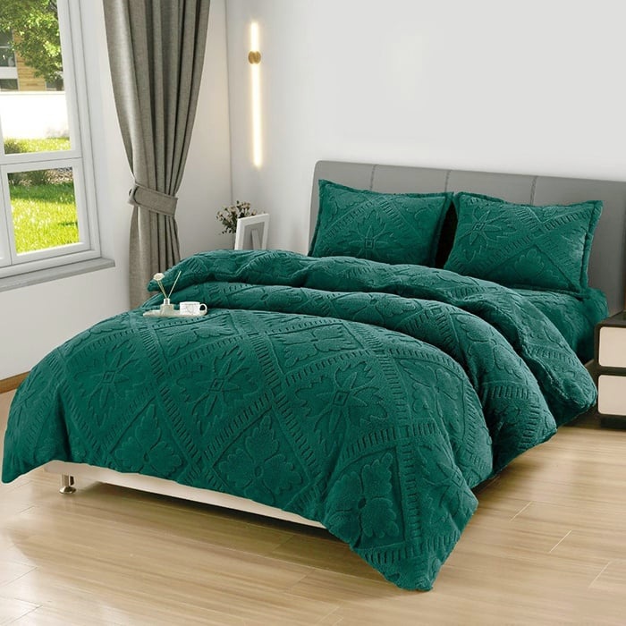 Lenjerie cocolino cu elastic 180x200 Sigma V22 Verde inchis (Cocolino)