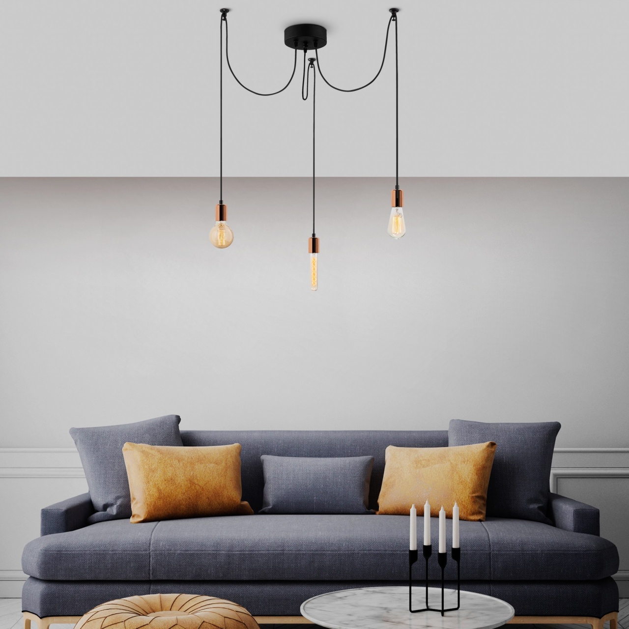 Lustra Kabluni Cupru 96x96x102 cm - 2 | YEO