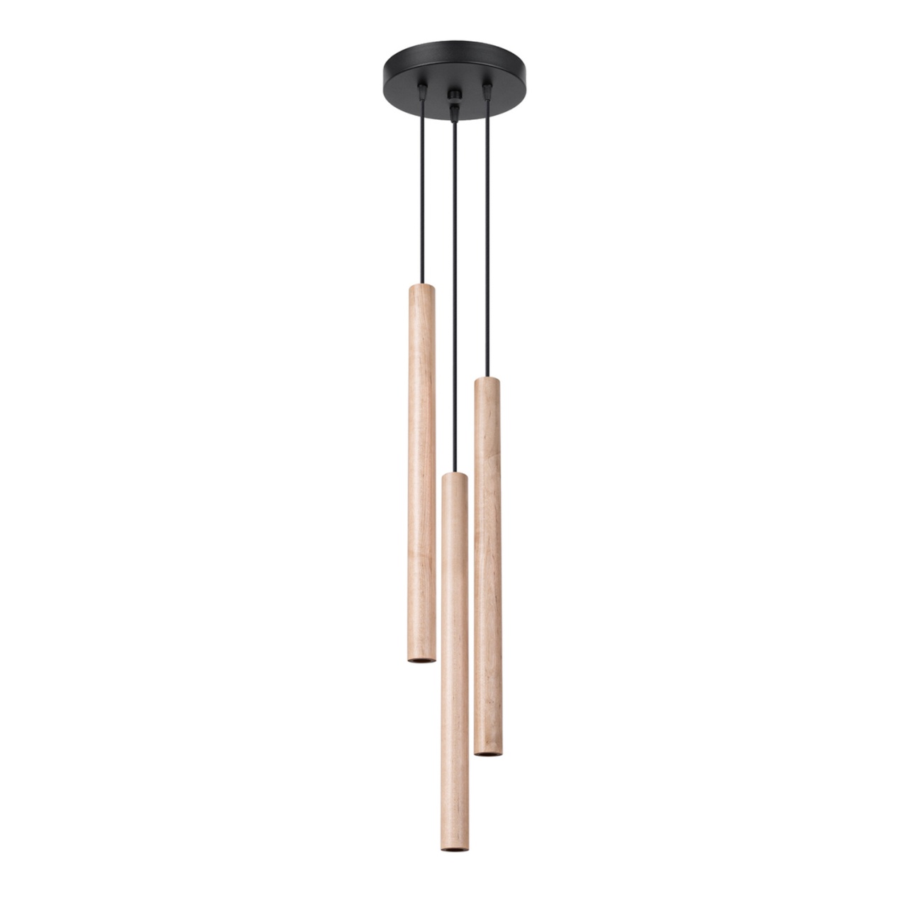 Lustra suspendata Pastelo din lemn, Natural 19.5x19.5x115 cm