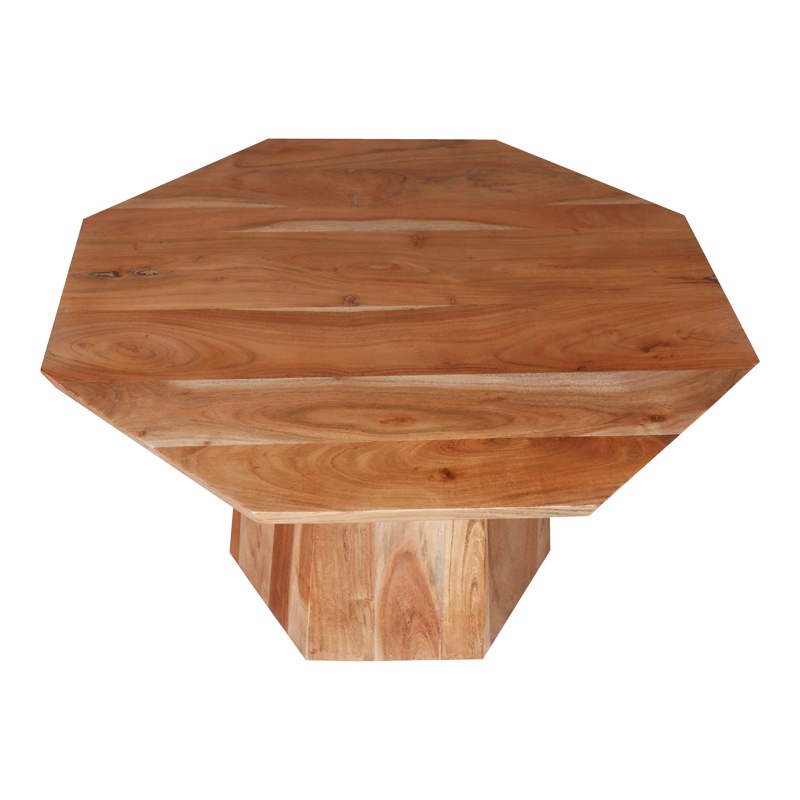 Masa de cafea octogonala Boho, Pako World, Lemn de salcam, Natural, 80x80x45 cm - 2 | YEO