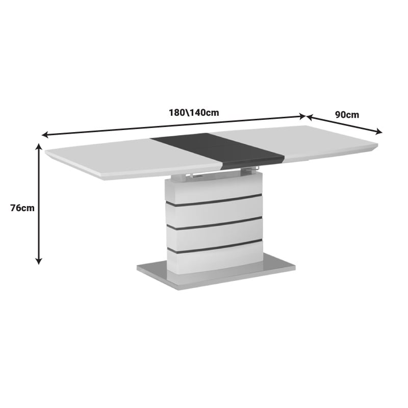 Masa extensibila Darsile gri antracit mdf 140x90x76 cm