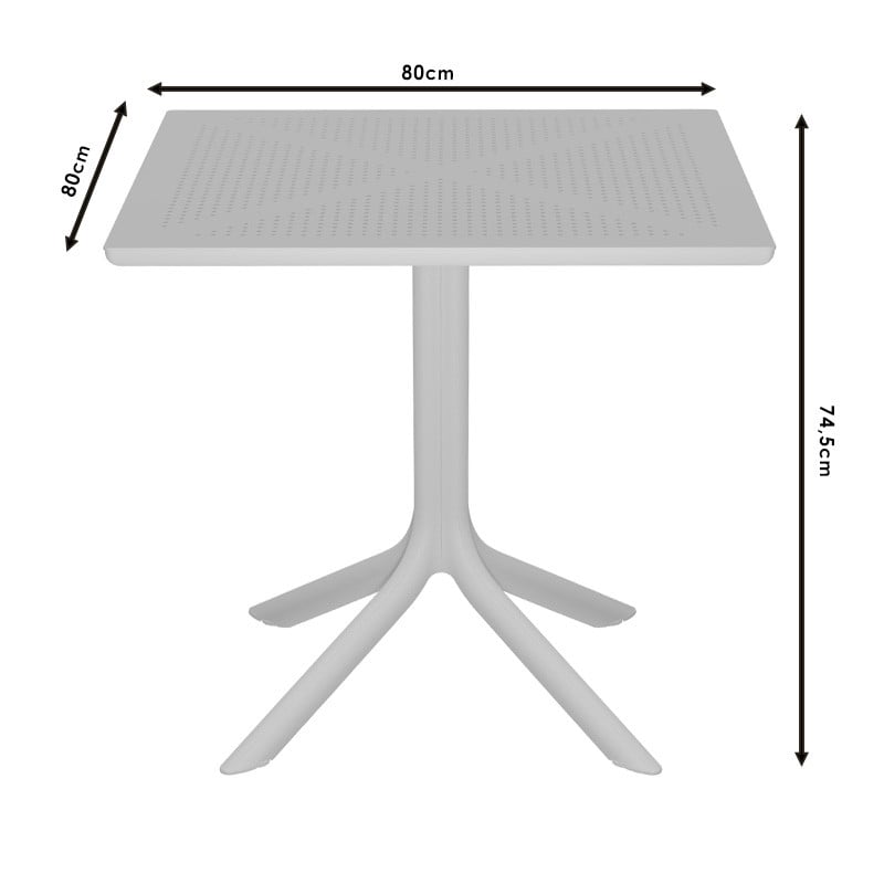 Masa exterior Groovy plastic antracit 80x80x74.5cm - 3 | YEO