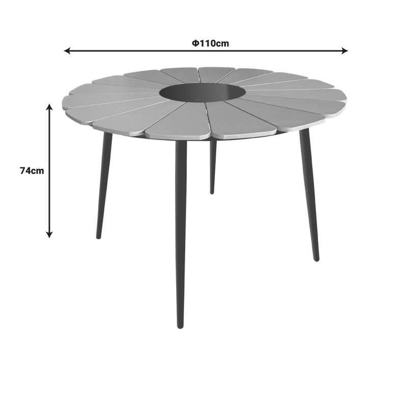 Masa Pinap, Pako World, Negru-Natural, 110x74 cm