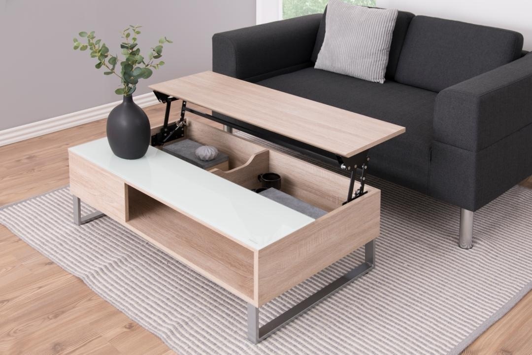 Masuta de cafea Azalea, Alb, 35x110x60 cm