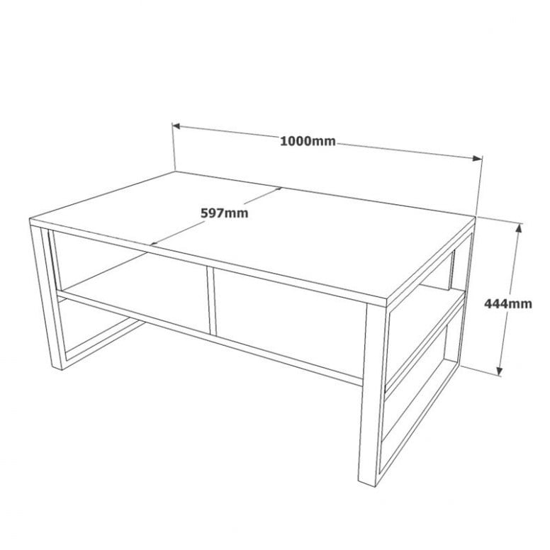 Masuta de Cafea Honora Antracit 100x60x44 cm - 4 | YEO