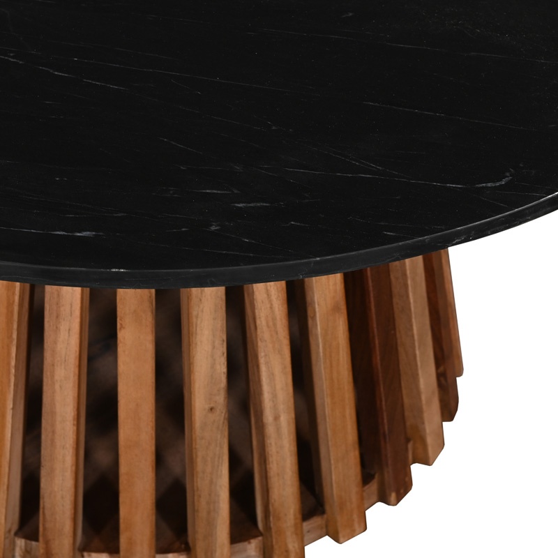 Masuta de cafea Mable boho Negru 100x100x45 cm - 3 | YEO