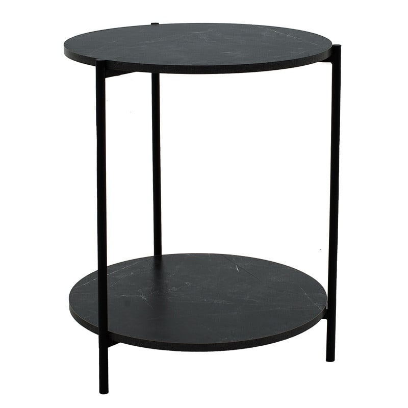 Masuta de cafea Rhythm MDF culoare negru aspect marmura - negru D48x60cm