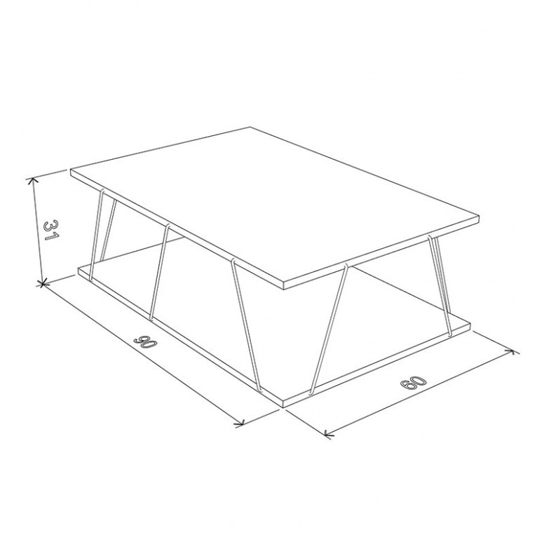 Masuta de Cafea Tars Alb 90x60x30.5 cm - 4 | YEO