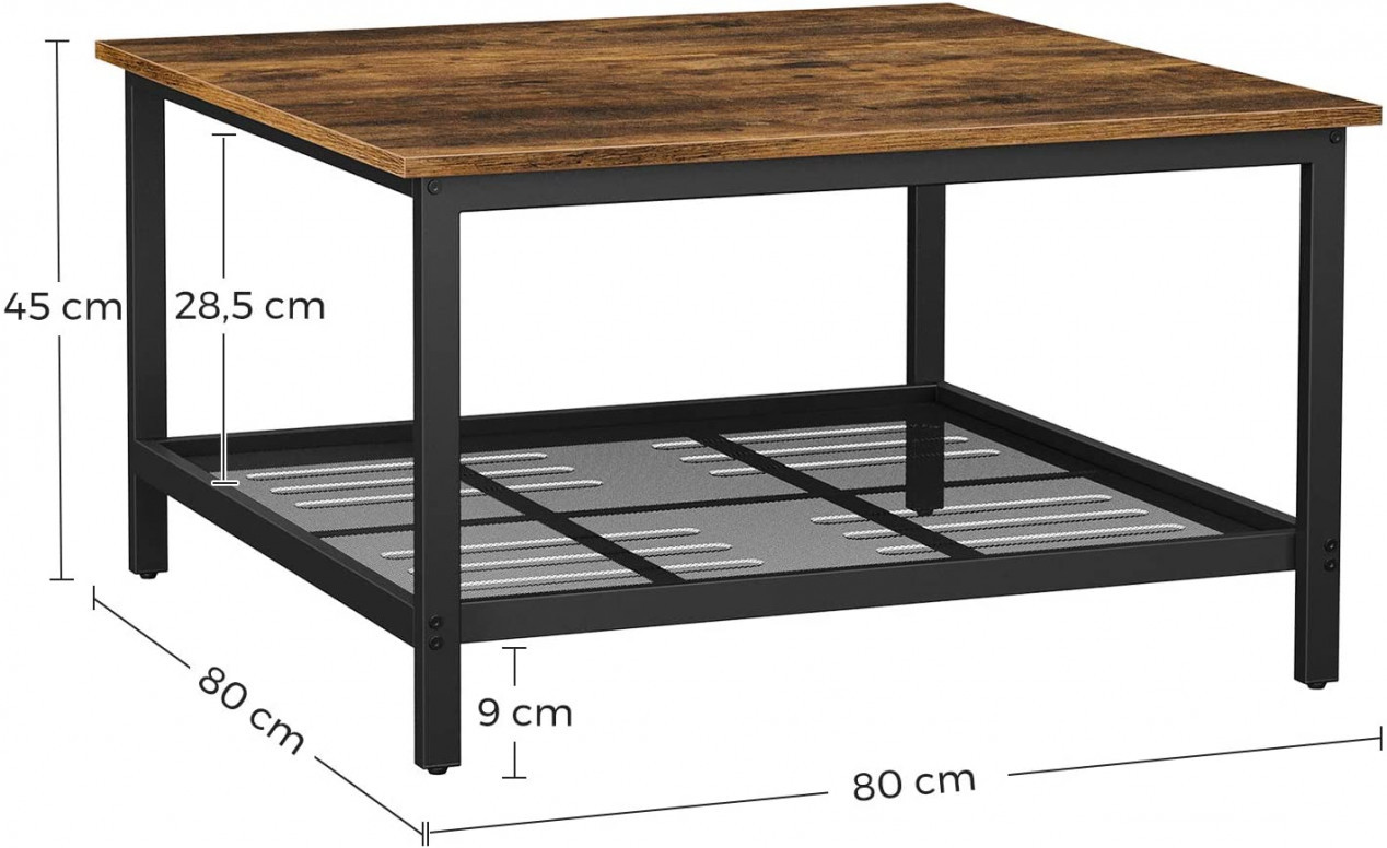 Masuta de Cafea Vasagle, 80x80x45cm - 4 | YEO