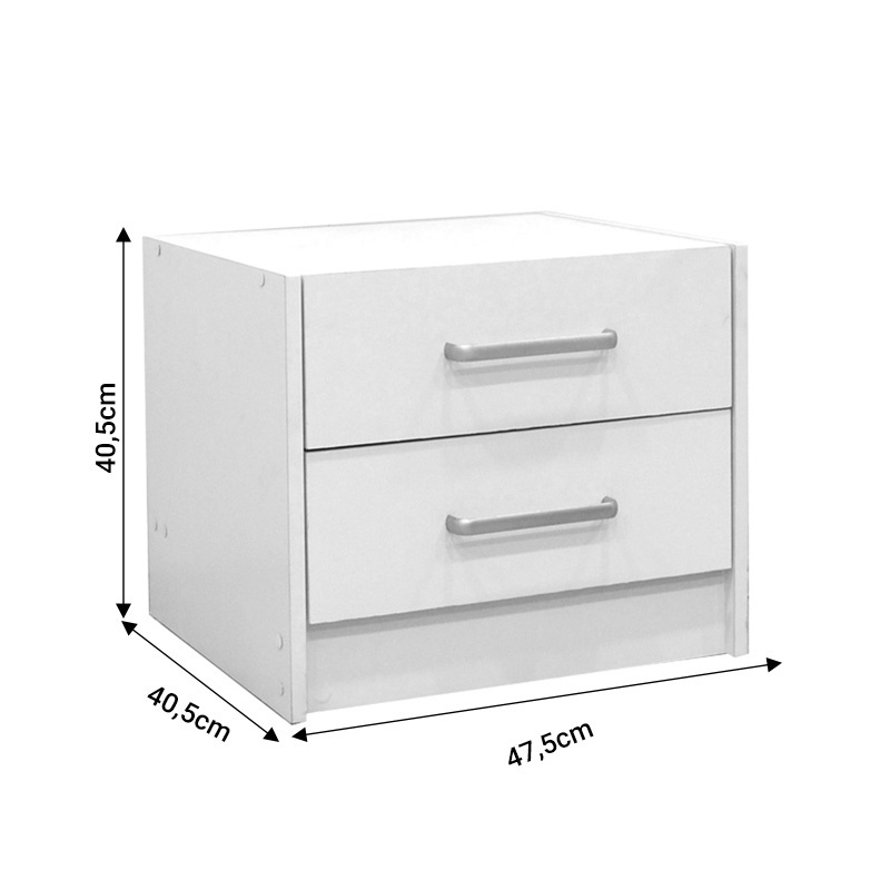 Noptiera Olympus cu 2 sertare culoare alb 47.5x40.5x40.5 cm - 4