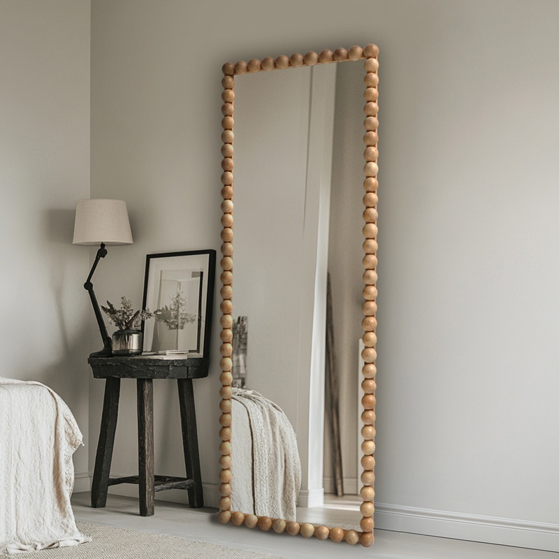 Oglinda cu lemn Ledalo, Pako World, Natural, 45x4.5x130 cm - 1 | YEO