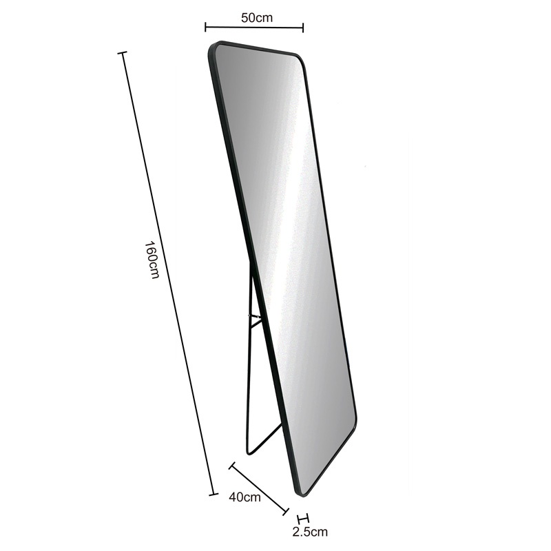 Oglinda cu picior Jayrens Negru 50x40x160 cm