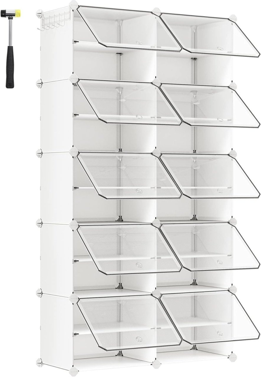 Pantofar modular Alb Songmics 82x32x152 cm