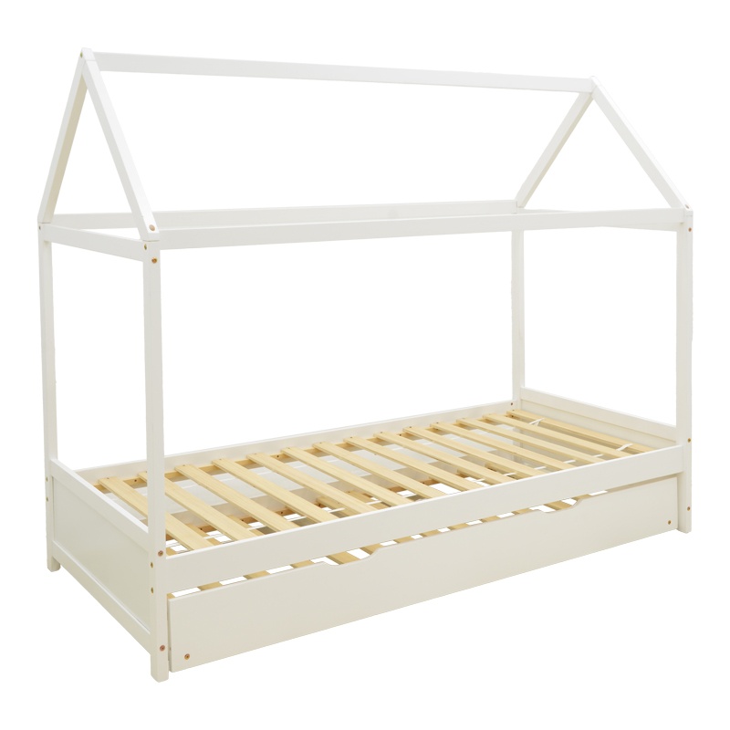 Pat extensibil montessori, Dream House, Pako, Alb 97x198x161 cm - 2