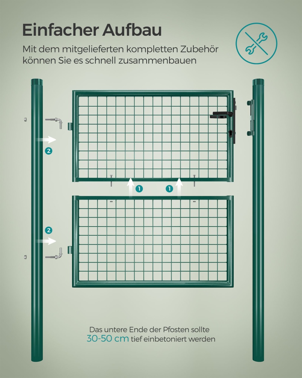 Poarta pentru gradina Songmics Verde 150x106 cm
