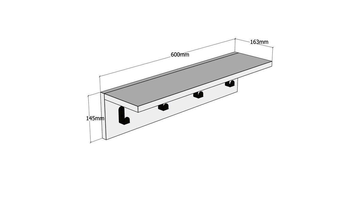 Raft Ayla Nuc 60x14.5x16.3 cm - 2 | YEO