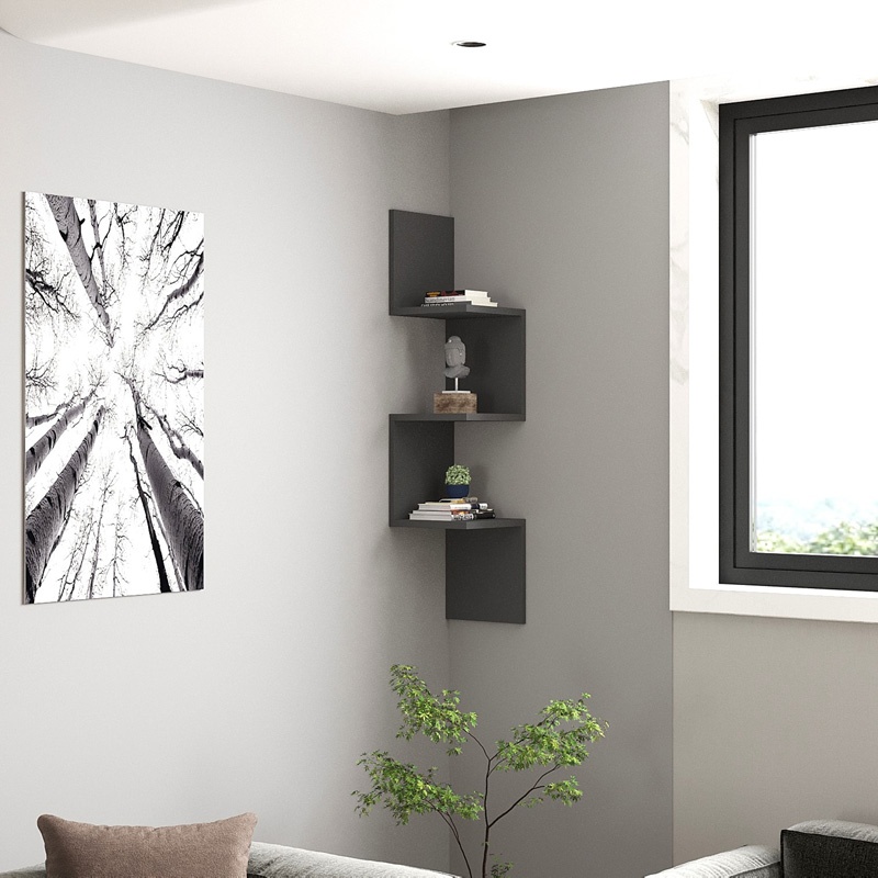 Raft de colt Insta, Pako World, Antracit, 25x25x105 cm - 1 | YEO