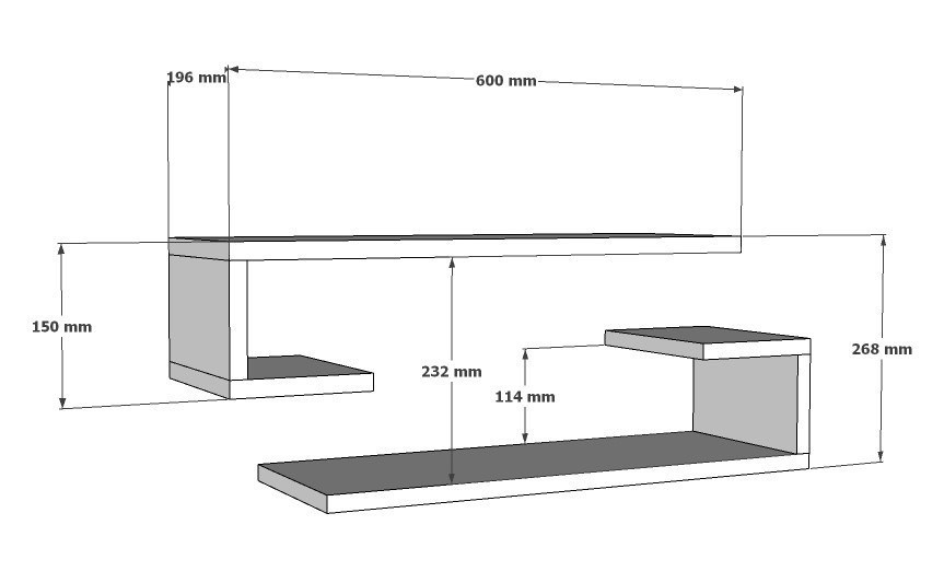 Raft de perete Eldo Alb 60x15x19.6 cm