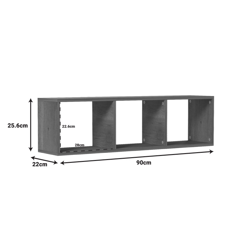 Raft de perete Mikoro Pako World Alb 90x22x25.6 cm