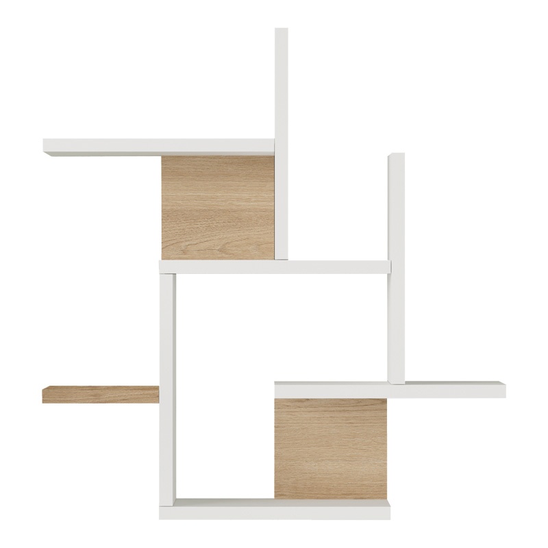 Raft de perete Nogara, Pako World, Alb-Natural, 62x14x66 cm - 3 | YEO