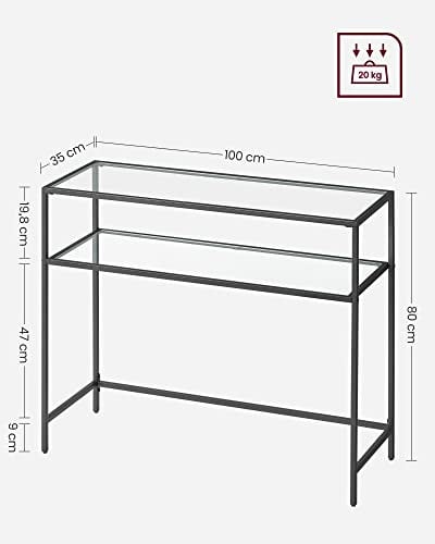 Raft, Vasagle, Negru, 100x80x35 cm - 3 | YEO