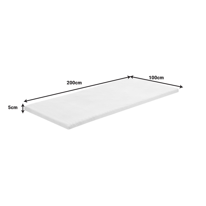 Saltea topper Casmeriane roll pack din tesatura alba cu spuma cu memorie 100x200x5 cm