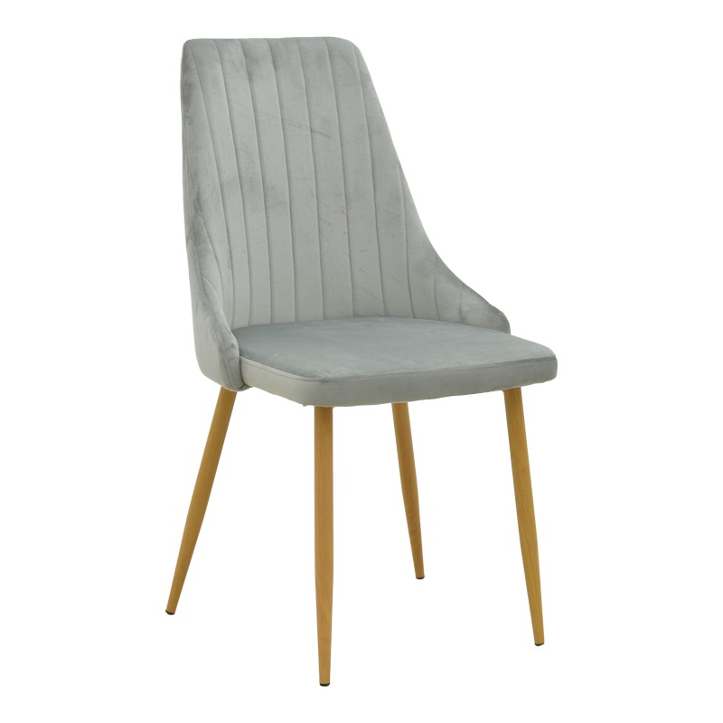 Scaun Azori, Pako World, Catifea, Gri, 49x55x85 cm