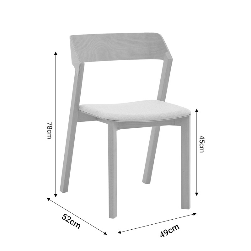 Scaun Danas lemn masiv natural cu perna off-white 49x52x78 cm