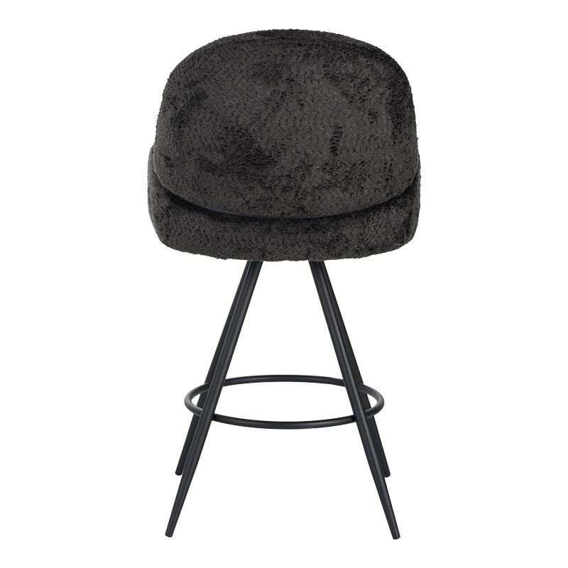Scaun de bar Morea, Pako World, Negru, 55x66x107 cm - 4 | YEO
