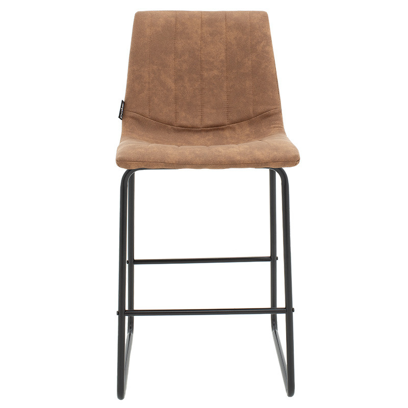 Scaun de bar Picioare de metal negru Desirable - material de culoare maro antic - 3 | YEO