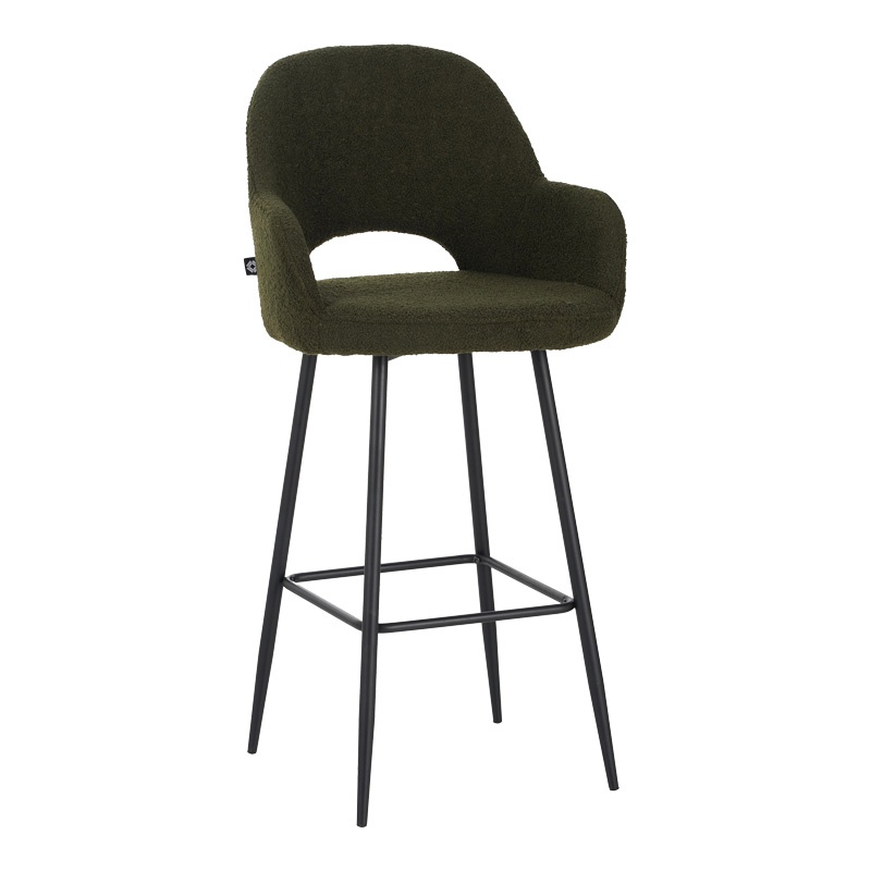 Scaun de bar Renish, Pako World, Verde inchis, 51x57x114 cm