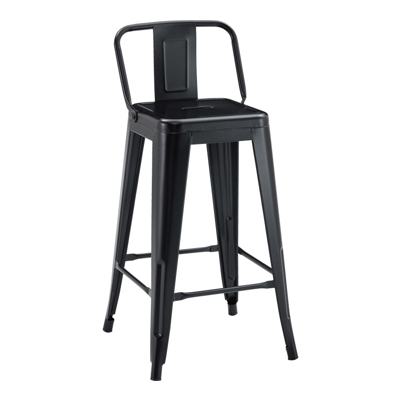 Scaun de bar Utopia, Pako World, Negru, 42x42x86 cm