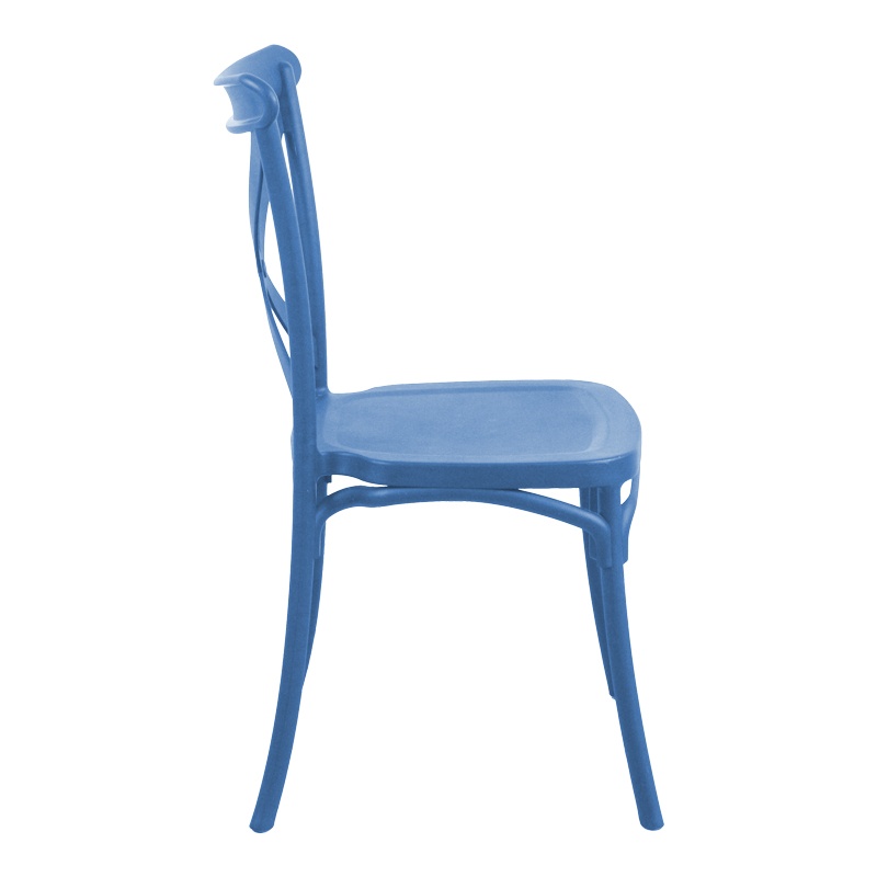 Scaun de gradina Crossie plastic PP albastru 38x46.5x82 cm - 2 | YEO