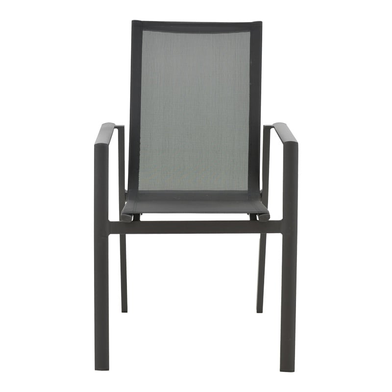 Scaun de gradina Dashiell metal negru textilena negru 71x58x94 cm - 3 | YEO