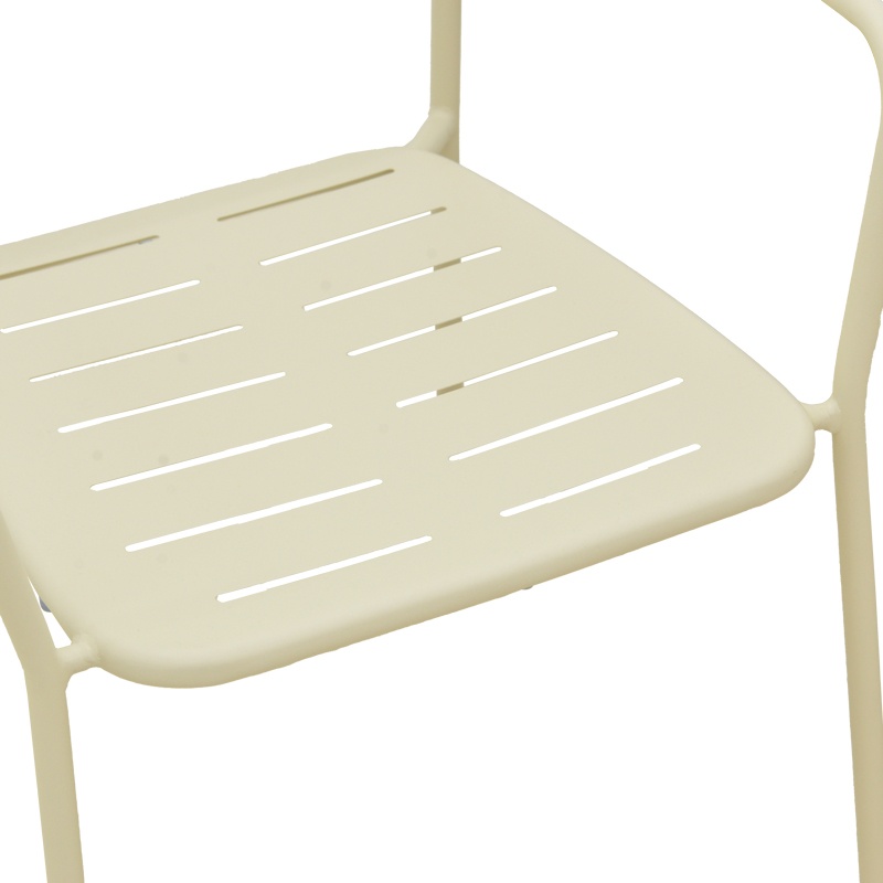 Scaun de gradina Stivuibil, Deraby, Crem, 45.5x56x83 cm