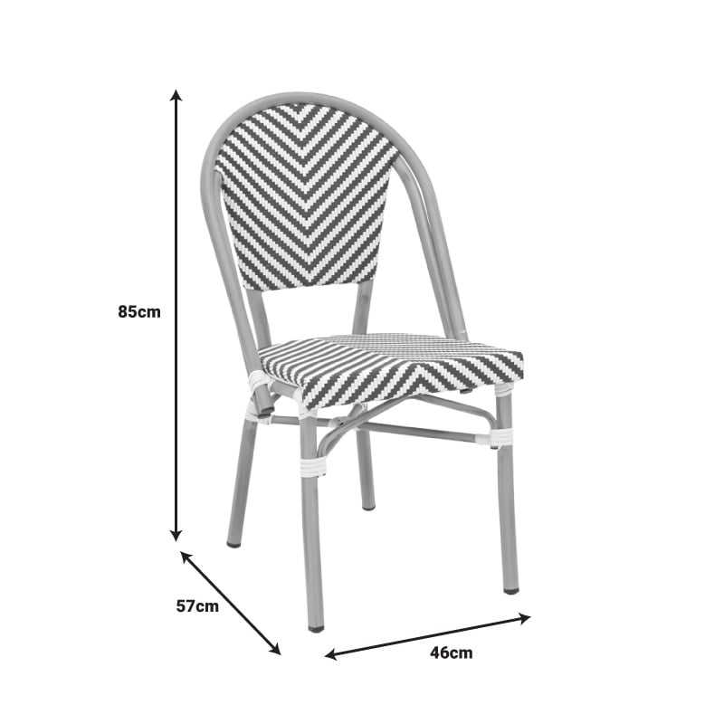 Scaun de gradina Uarmin aluminiu natural textilena albastru si alb 46x57x85 cm