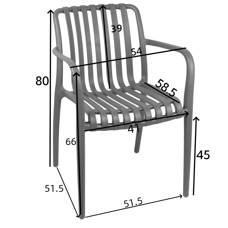 Scaun de gradina Zoi plastic PP nuanta cappuccino 58.5x54x80 cm