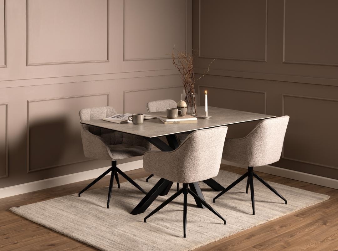 Scaun dining Brooke, Bej, 82x57x54.5 cm - Imagine 3