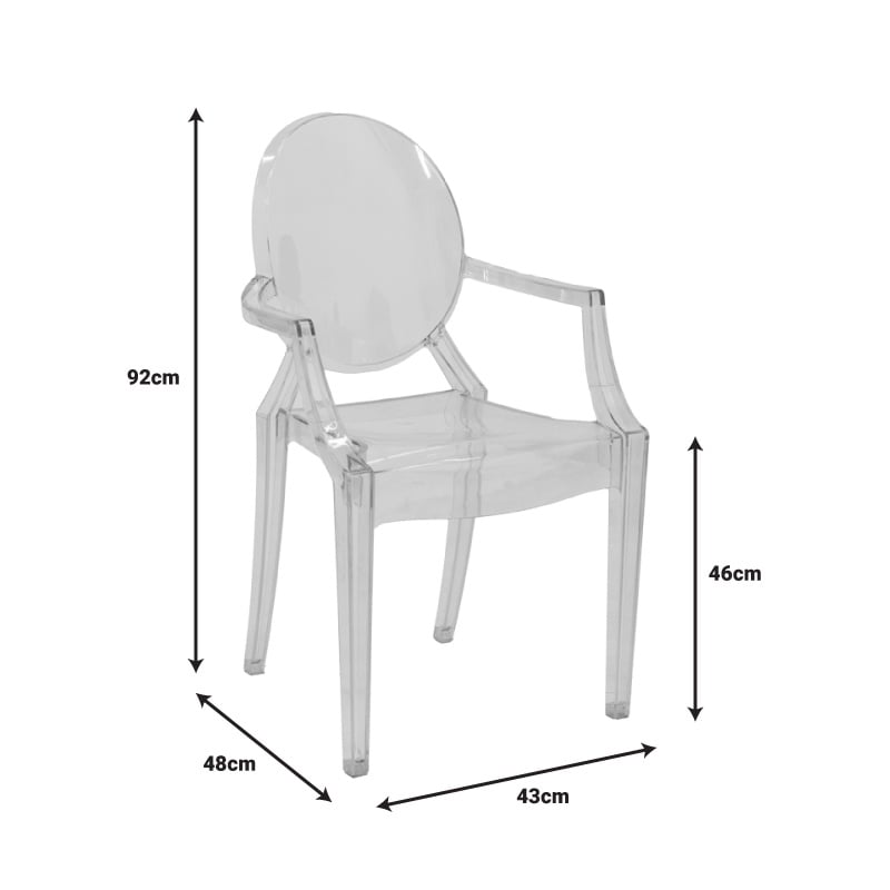 Scaun Narova PC transparent 43x48x92 cm