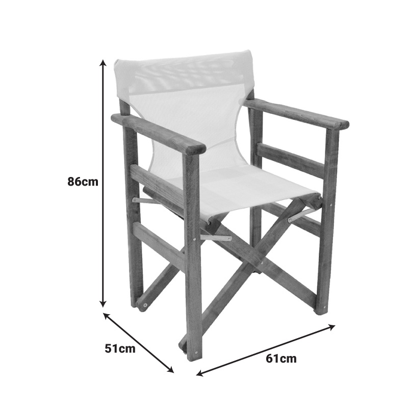 Scaun regizoral Retto Ecru 61x51x86 cm
