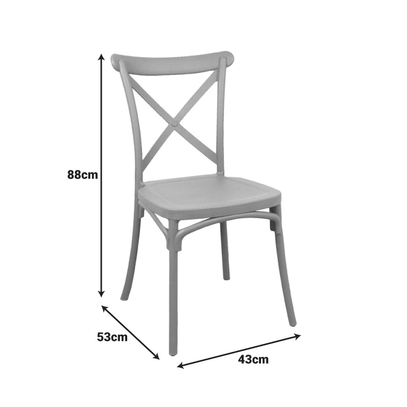 Scaun stivuibil, Crossie, Pako, Alb 43x53x88 cm - 5