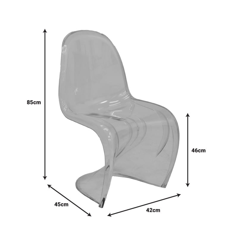 Scaun Xyofa PC transparent 42x45x85 cm