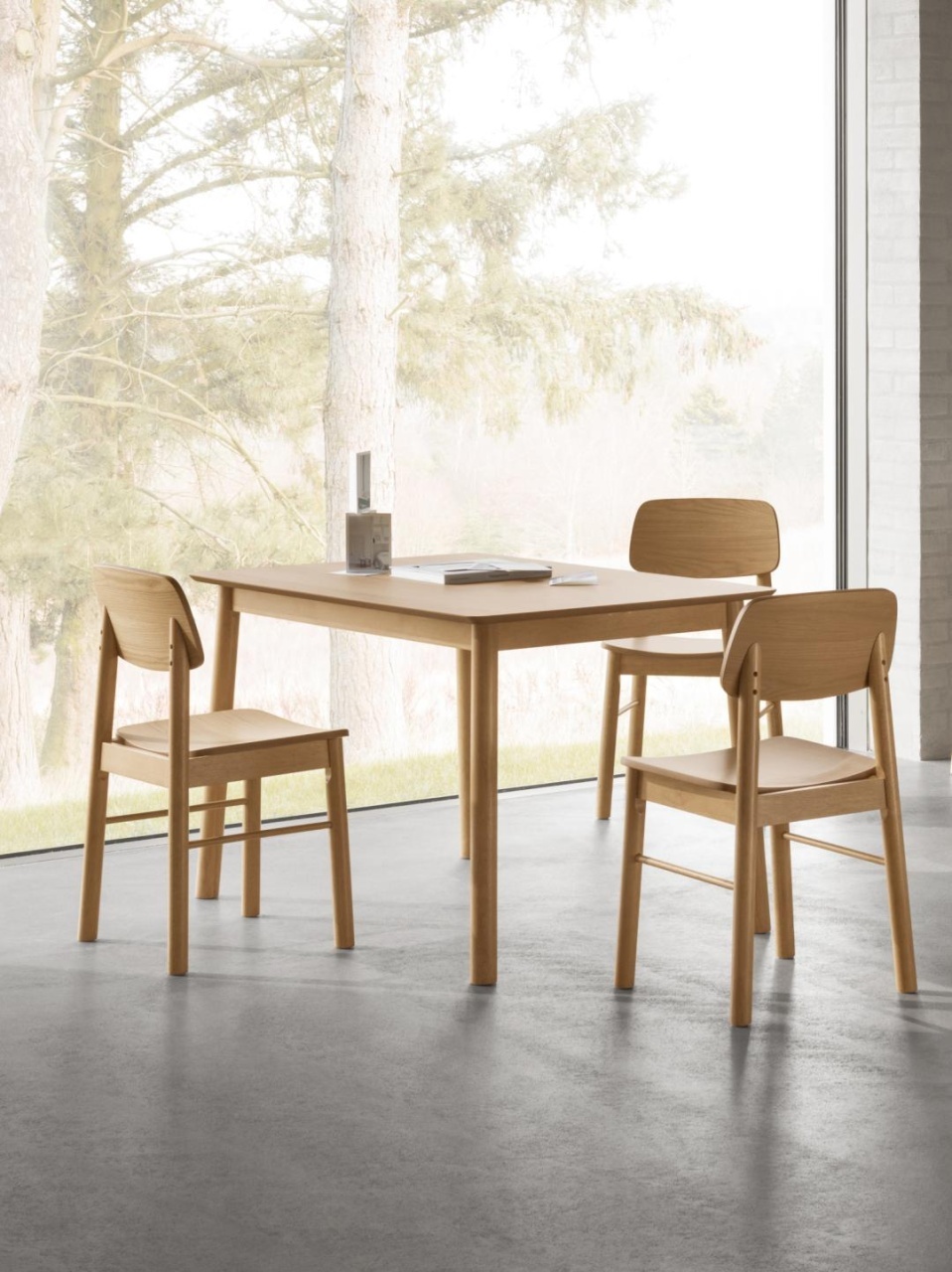 Set 2 piese Scaune dining Barlow, Natural, 80x44x47.5 cm