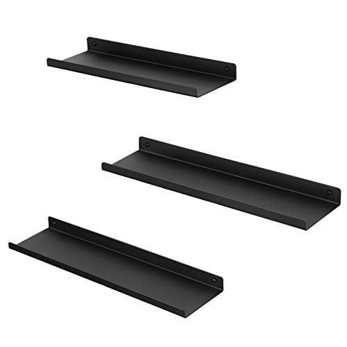 Set 3 etajere, Songmics, Negru, 40x11x2.5 cm - 1 | YEO