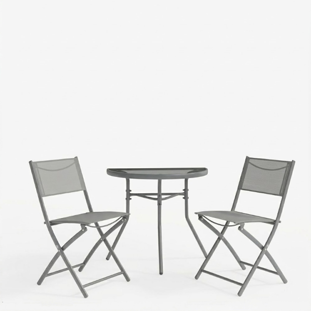 Set 3 masa si scaune gradina, Bion Jeve, Antracit, 40x70x65 cm