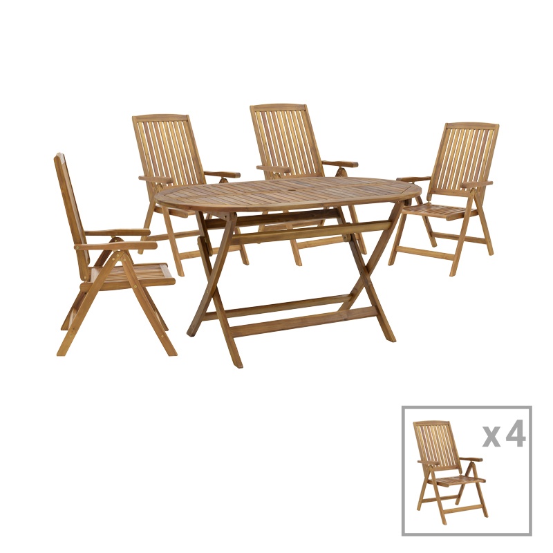 Set 5 buc masă și scaune de grădină Zerco-Falov Maro 130x80x72 cm
