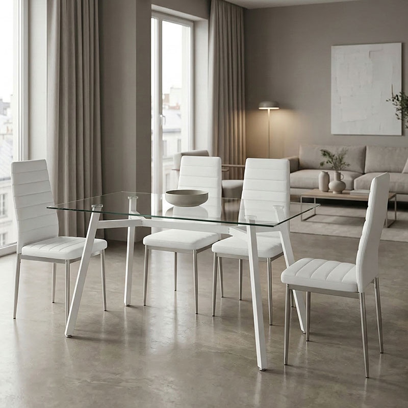Set 5 bucati masa si scaune gradina Parker Bej 70x120x75 cm