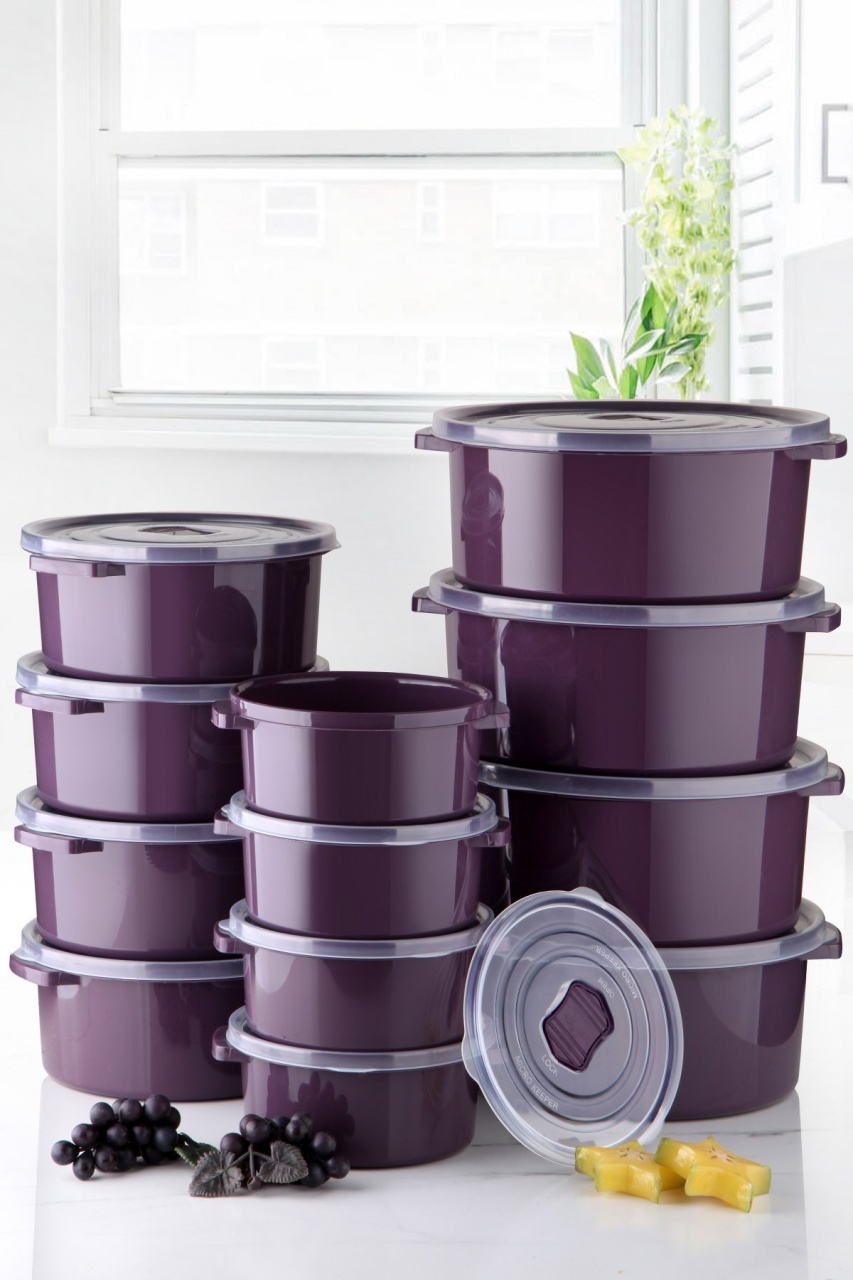 Set cutii de depozitare (12 bucati) SILPUR12 Violet 22x9.5 cm