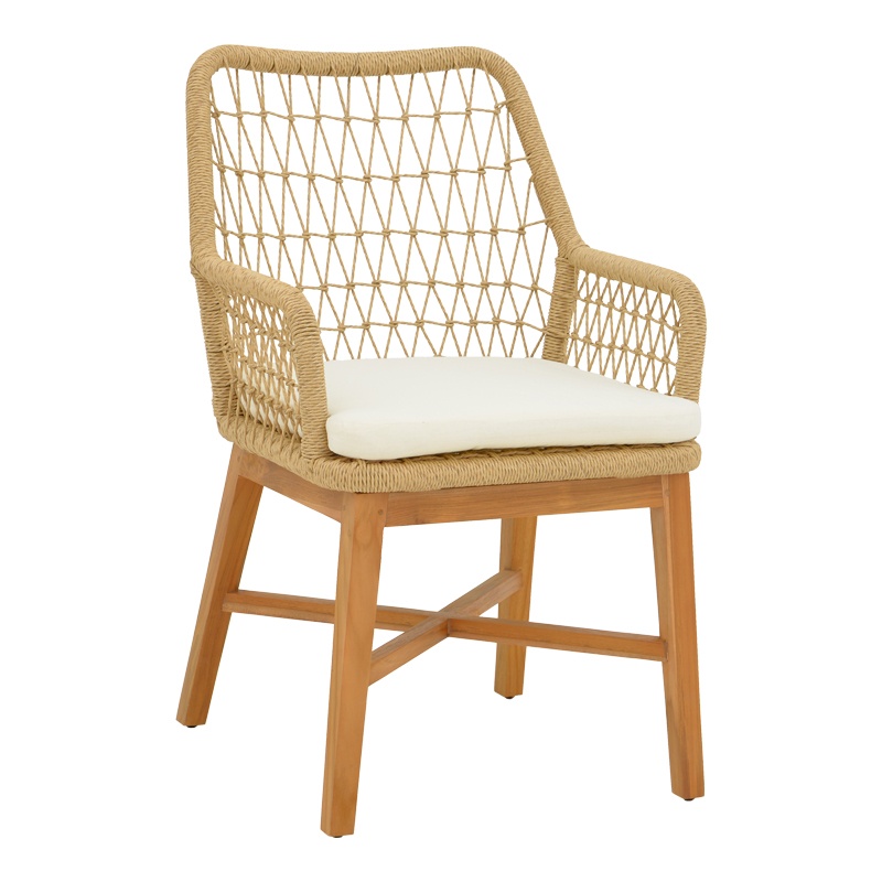 Set dining Elaiza-Wooly, Pako World, 7 piese, Bej-Natural, 220x90x75 cm - 1 | YEO
